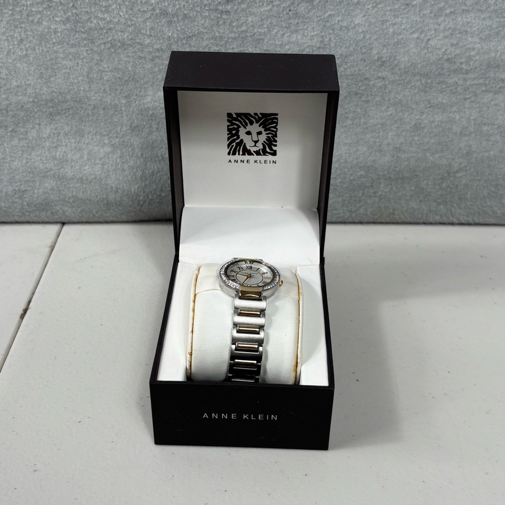 Anne Klein AK/2037SVTT Silver Tone Dial Two Tone Stainless Women’s Watch
